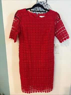 Studio One New York Red eyelet Midi Dress
